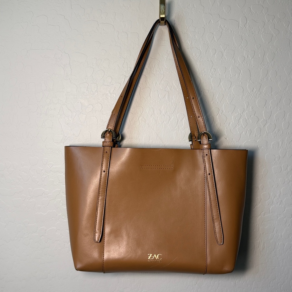 Zac Posen Medium Tote Leather Tan - Picture 2 of 11